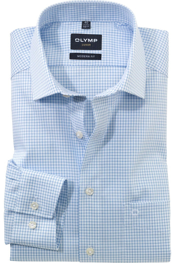 Olymp Luxor Modern Fit shirt blue- Check
