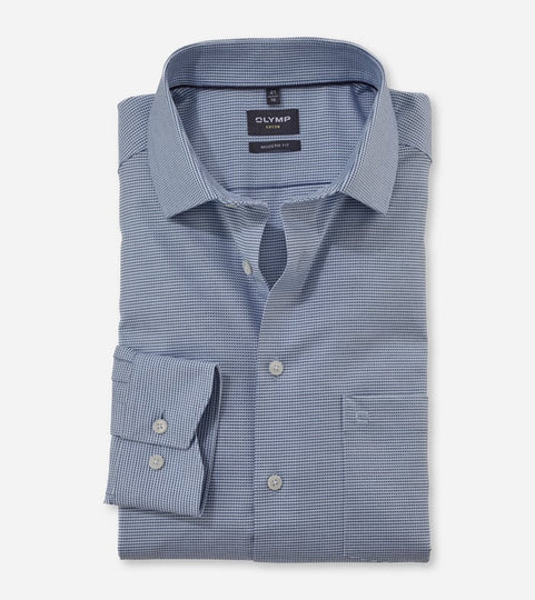 Olymp Luxor Modern Fit shirt blue-  Dice Check