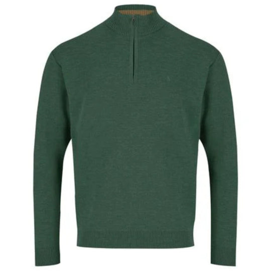 Kessler Merino Wool Blend 1/4 Zip Sweater - Forest Green
