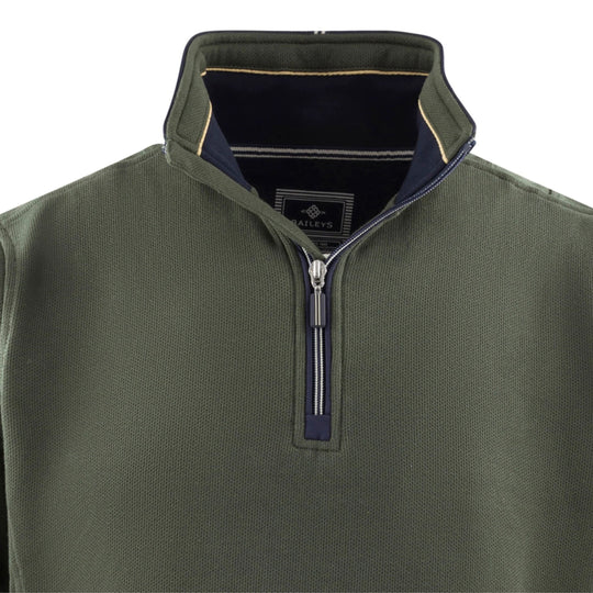 Baileys 1/4 Zip Sweater - Olive Green