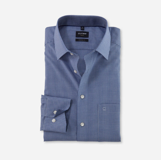 Olymp Luxor Modern Fit shirt -Blue Check