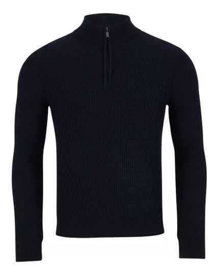 Remus Uomo 1/4 Zip  Sweater - Navy
