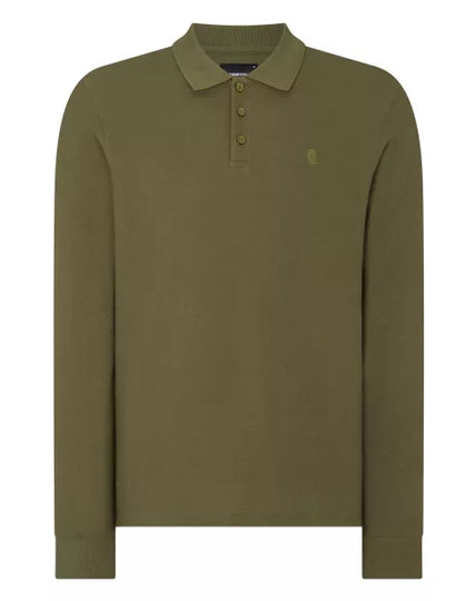 Remus Uomo Slim Fit Long Sleeve Polo Shirt - Khaki