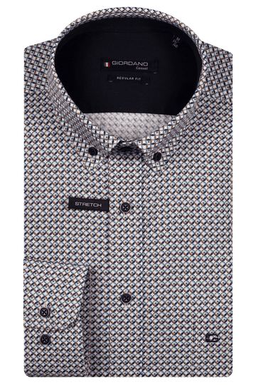 Giordano  Long Sleeve Shirt -Blue Print
