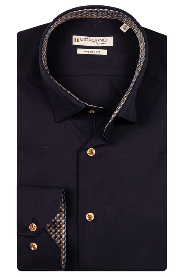Giordano  Long Sleeve Shirt - Navy