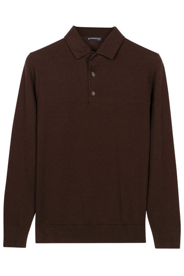 Giordano Long Sleeve Polo - Brown