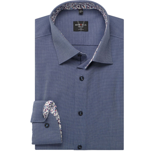 Marvelis long sleeve shirt Body Fit -Blue