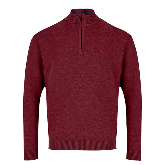 Kessler Merino Wool Blend 1/4 Zip Sweater - Burgundy