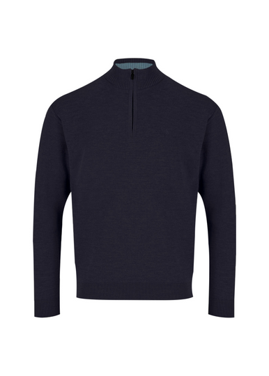 Kessler Merino Wool Blend 1/4 Zip Sweater-Navy