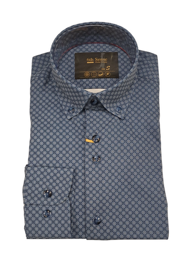 6th Sense long Sleeve Shirt-Blue Print