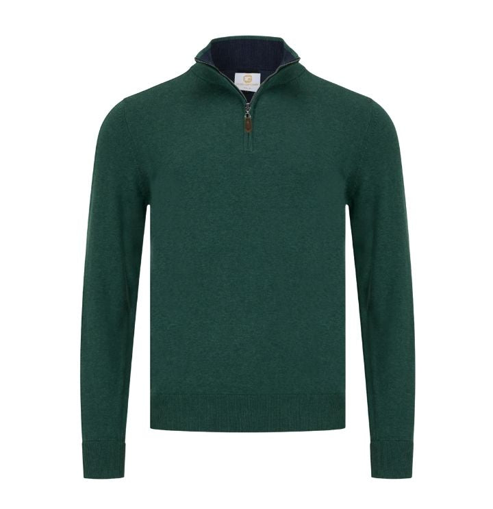6th Sense  1/4 Zip Sweater  - Green