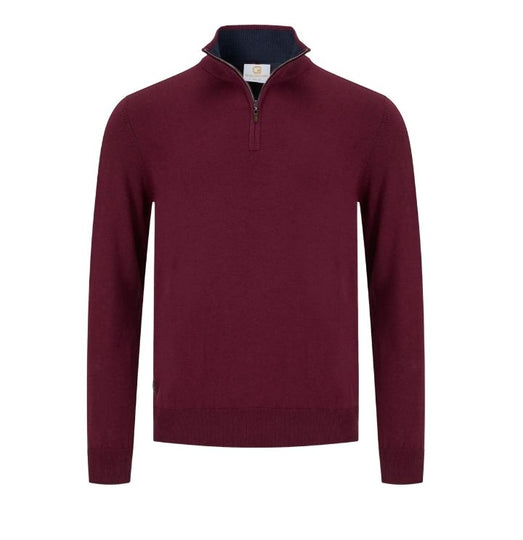 6th Sense  1/4 Zip Sweater  - Wine