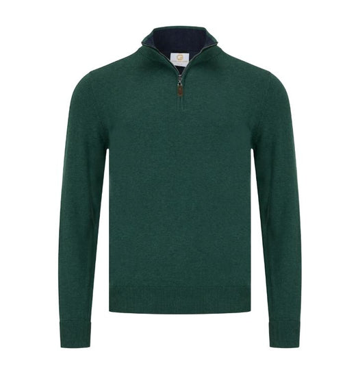 6th Sense  1/4 Zip Sweater  - Green