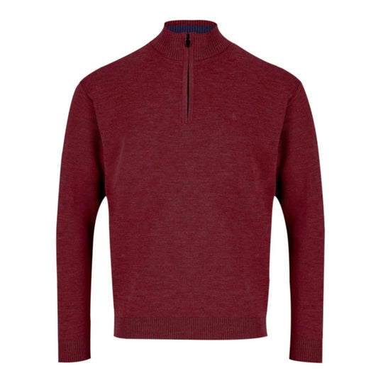 Kessler 1/4 Zip Sweater-Burgundy