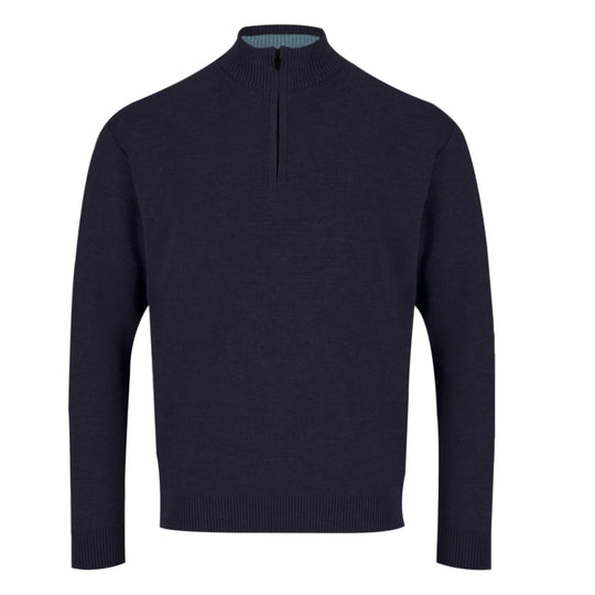 Kessler Merino Wool Blend 1/4 Zip Sweater -Navy