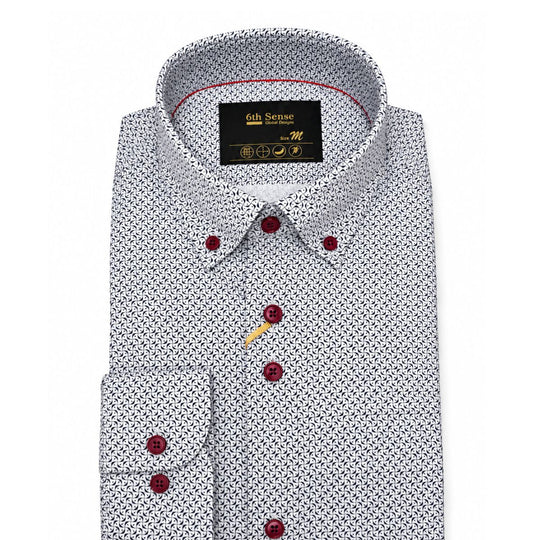 6th Sense Long Sleeve Shirt - Wine Print