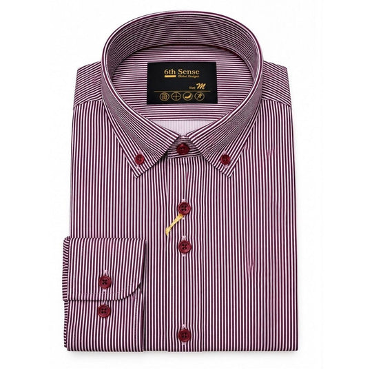6th Sense Long Sleeve Shirt-Purple Stripe