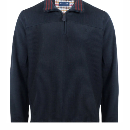 Kessler 1/2 Zip Ribbed Sweater-Navy