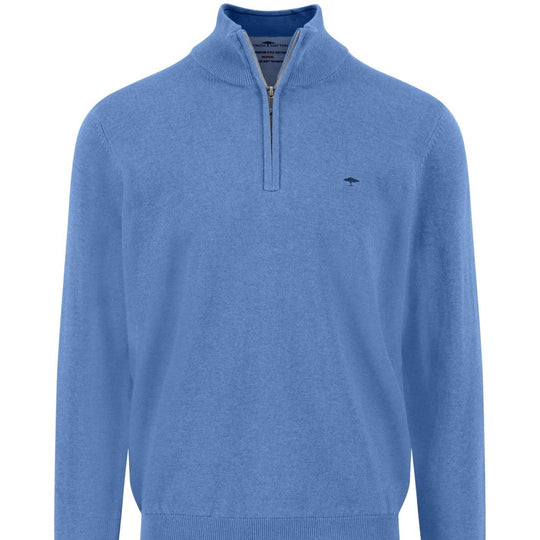Fynch-Hatton 1/4 Zip Sweater -Blue