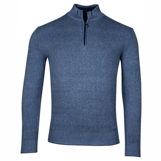 Baileys 1/4 Zip Sweater -Mid Blue