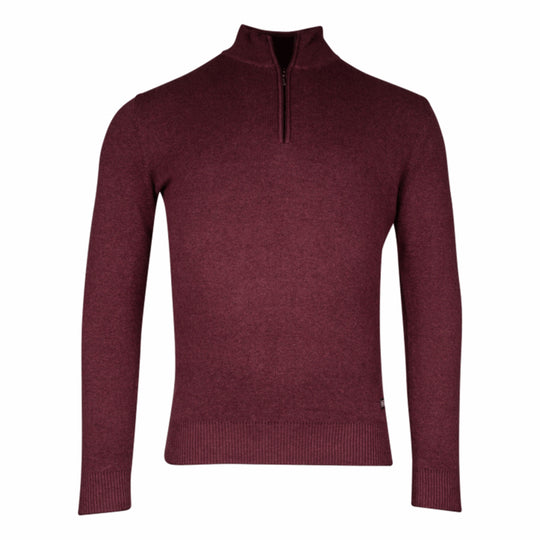 Baileys 1/4 Zip Sweater -Wine