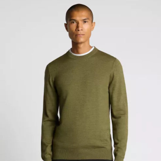 Remus Uomo Crew Neck Sweater - Olive Green