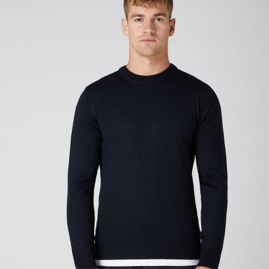 Remus Uomo Crew Neck Sweater - Navy