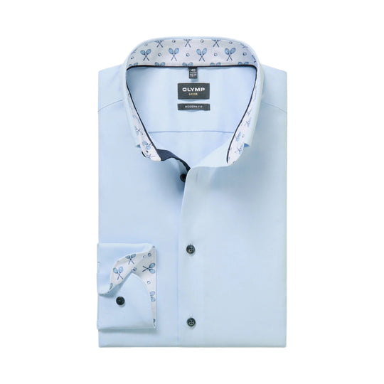 Olymp Modern Fit Shirt - Blue/White Trim