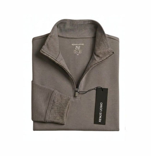 Remus Uomo long sleeve polo -Grey