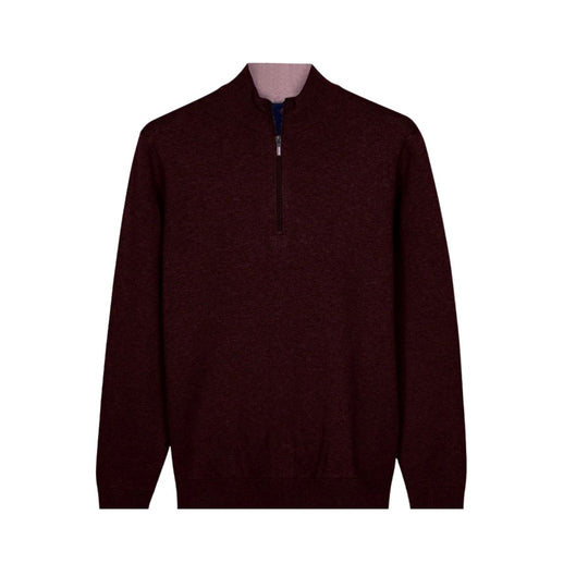 Bailey`s  1/4 Zip Sweater - Dark Red