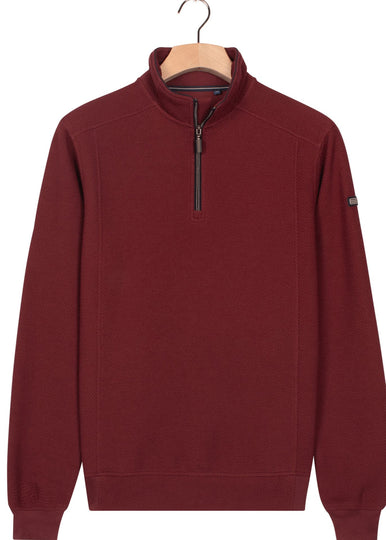 Baileys 1/4 Zip Sweater -Burgundy