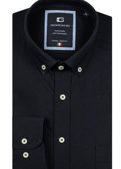 Giordano Long  Sleeve Shirt- Navy