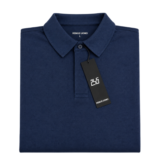 Remus Uomo - Dark Blue long sleeve polo