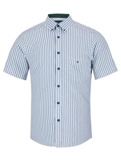 DG's Drifter Green Stripe Short Sleeve Casual Shirt