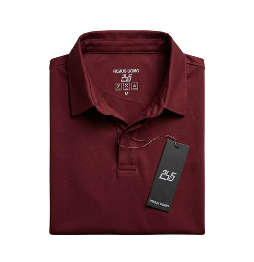 Remus Uomo Sleeve Polo Shirt -Dark Red