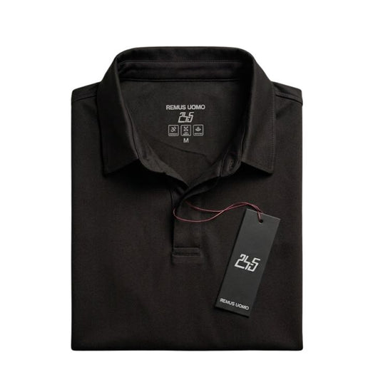 Remus Uomo Sleeve Polo Shirt -Black