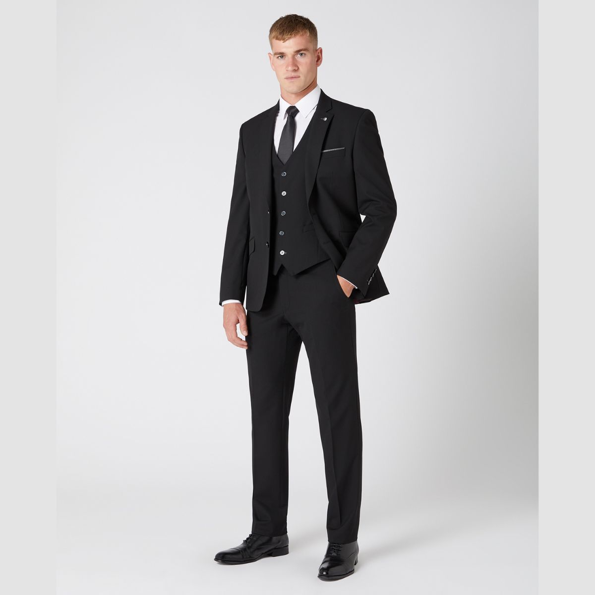 Remus Uomo Tapered Fit Suit Jacket - Black