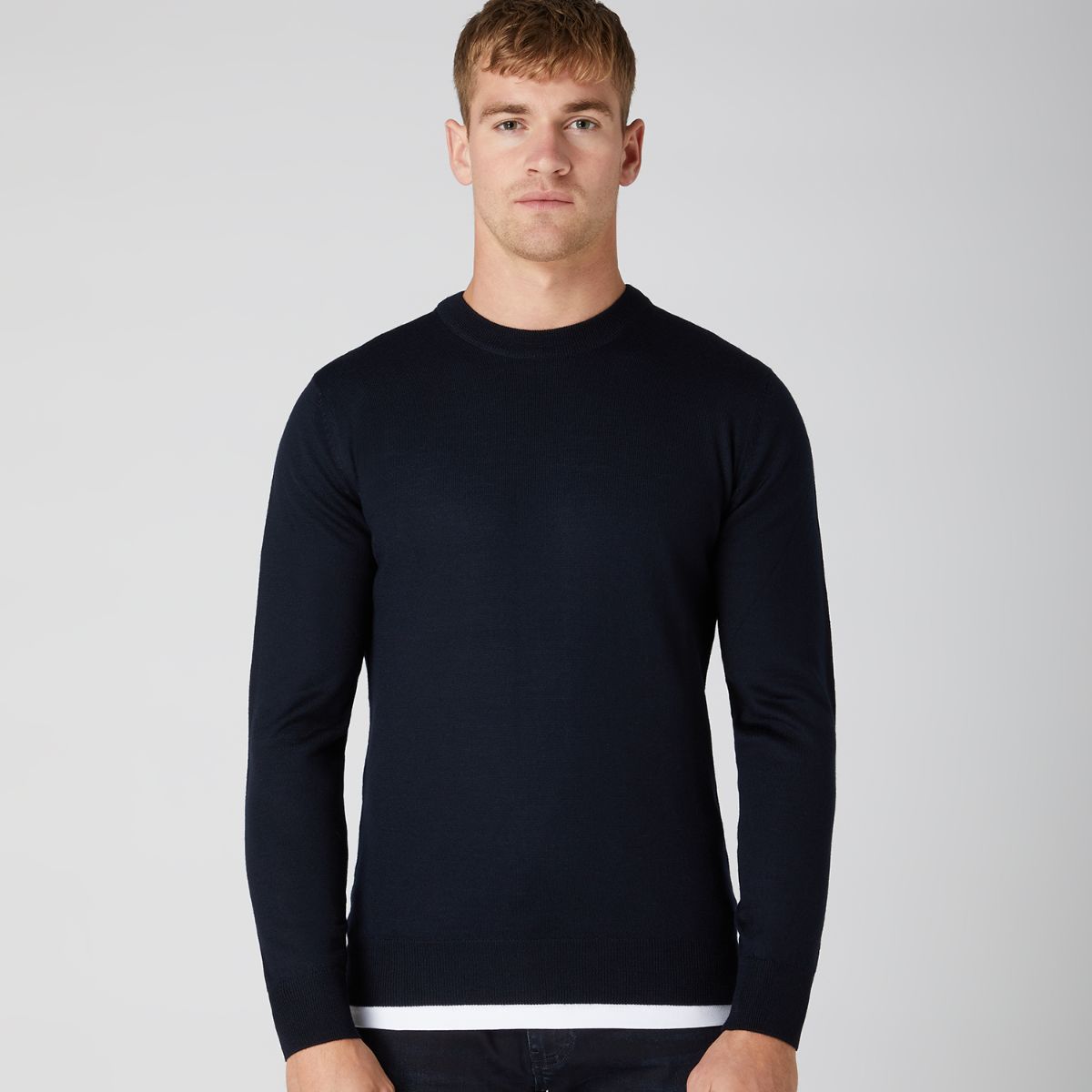Remus Uomo Crew Neck Sweater - Navy