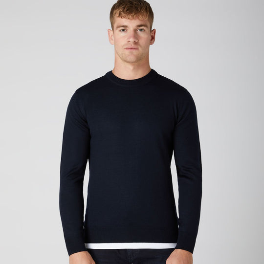 Remus Uomo Crew Neck Sweater - Navy