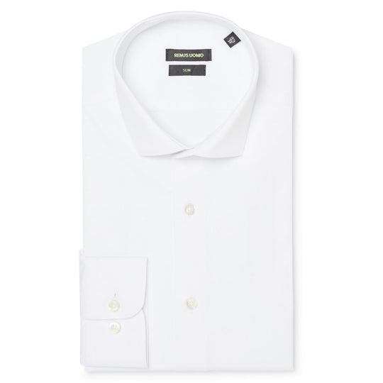 Remus Uomo Slim Fit Cotton Stretch Shirt - White