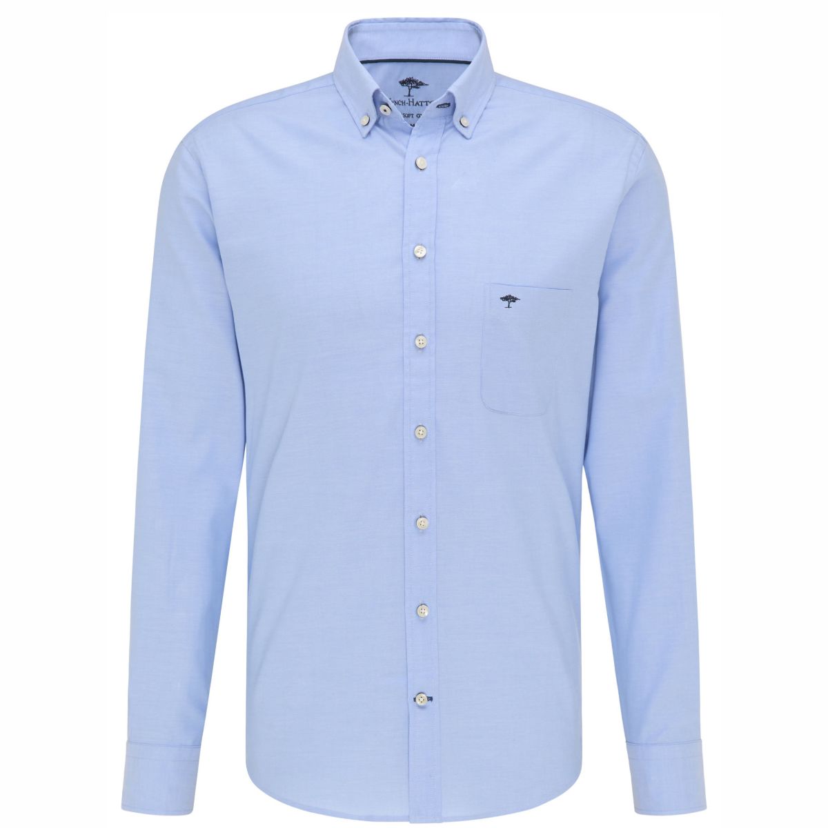 Fynch-Hatton Long Sleeve Oxford Shirt - Blue