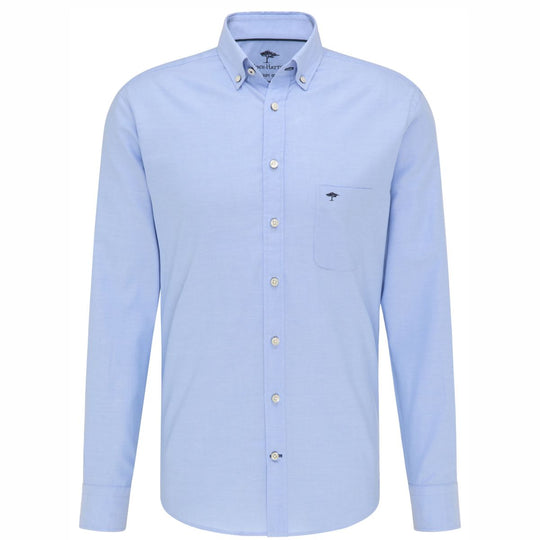 Fynch-Hatton Long Sleeve Oxford Shirt - Blue