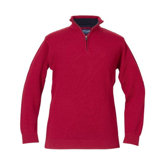 Kessler Merino Blend 1/4 Zip Sweater - Red